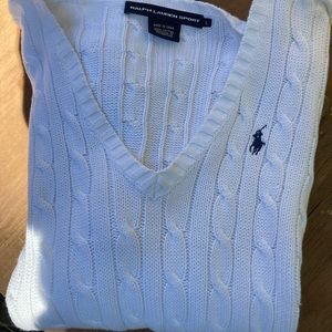 Ralph Lauren white cotton cable knit sweater.